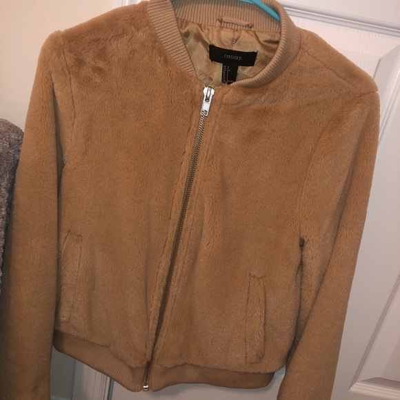 Caramel-colored teddy jacket - Picture 2 of 2